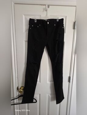 Womens New Hollister Black Stacked Skinny Jeans